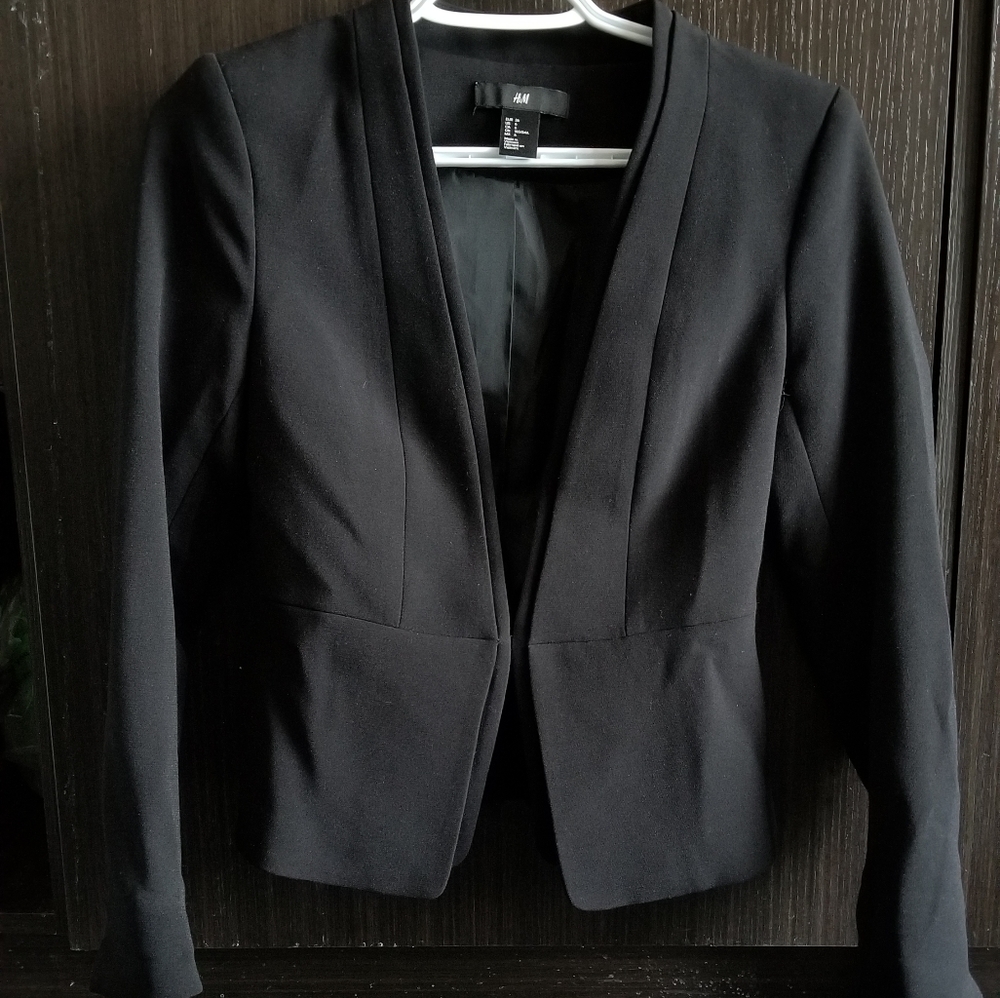 H&M Black Fitted Blazer Jacket